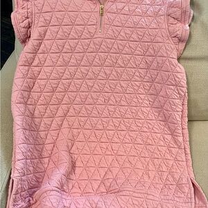 Pink Quilted Dress with Gold Zipper